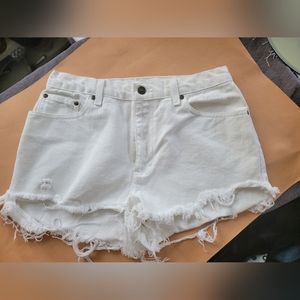 White cutoff shorts Travel Basic